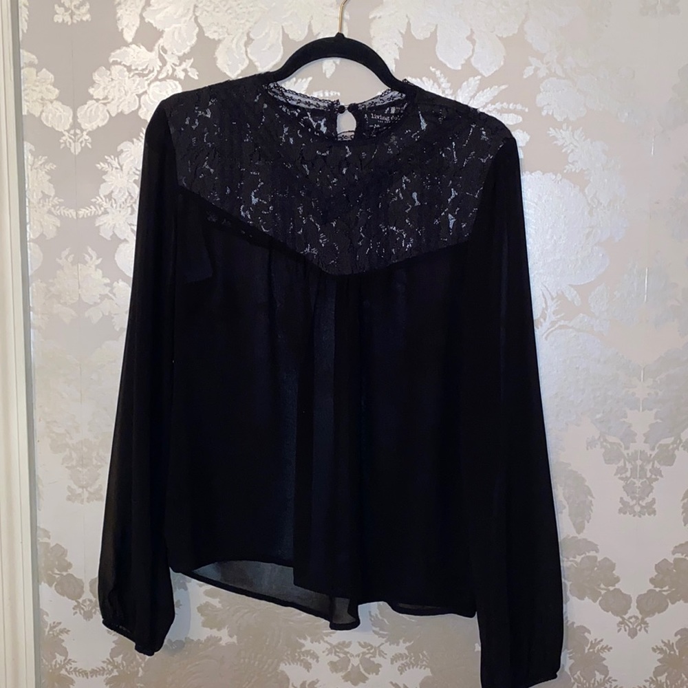 Long sleeve sheer blouse
